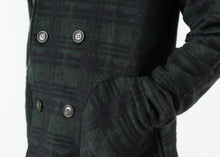 Load image into Gallery viewer, Double Breasted Hoodie in Forest Plaid